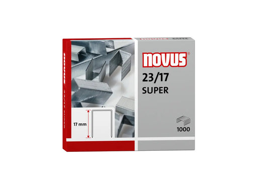 Novus 23/17 Super Caja de 1000 Grapas 23/17 Galvanizadas para Grapadoras de Gruesos 1 pieza(s)