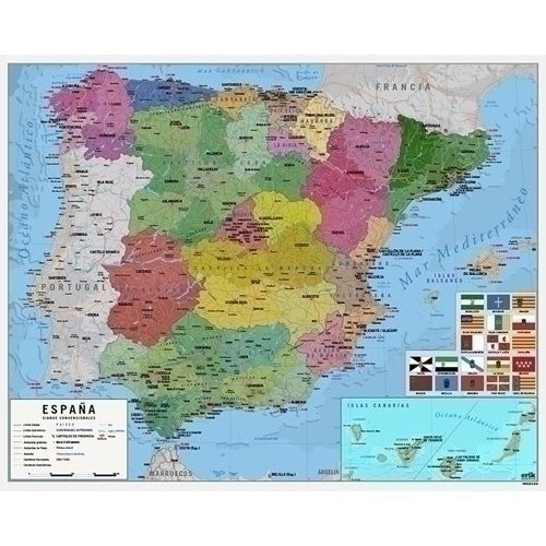 Grupo Erik - MAPA ERIK MURAL 40x50 cm  ESPAÑA