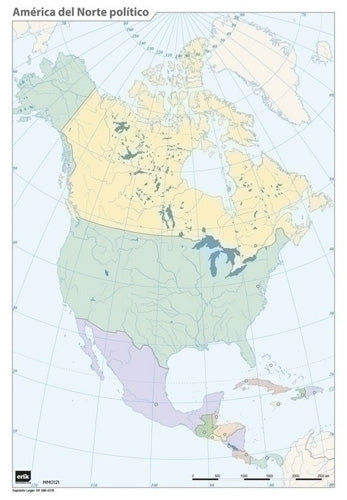 Grupo Erik - MAPA MUDO ERIK COLOR POLITICO AMERICA NO - Pack de 50 unidades