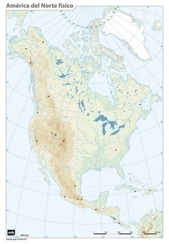 Grupo Erik - MAPA MUDO ERIK COLOR FISICO AMERICA NORT - Pack de 50 unidades