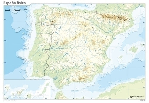 Grupo Erik - MAPA MUDO ERIK COLOR FISICO ESPAÑA - Pack de 50 unidades