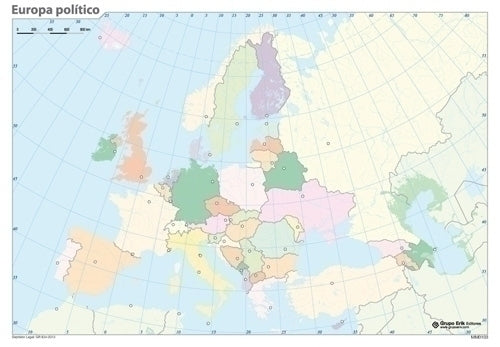 Grupo Erik - MAPA MUDO ERIK COLOR POLITICO EUROPA - Pack de 50 unidades