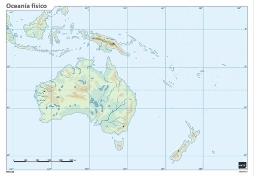 Grupo Erik - MAPA MUDO ERIK COLOR FISICO OCEANIA - Pack de 50 unidades