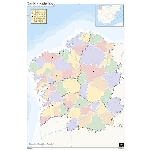 Grupo Erik - MAPA MUDO ERIK COLOR POLITICO GALICIA - Pack de 50 unidades