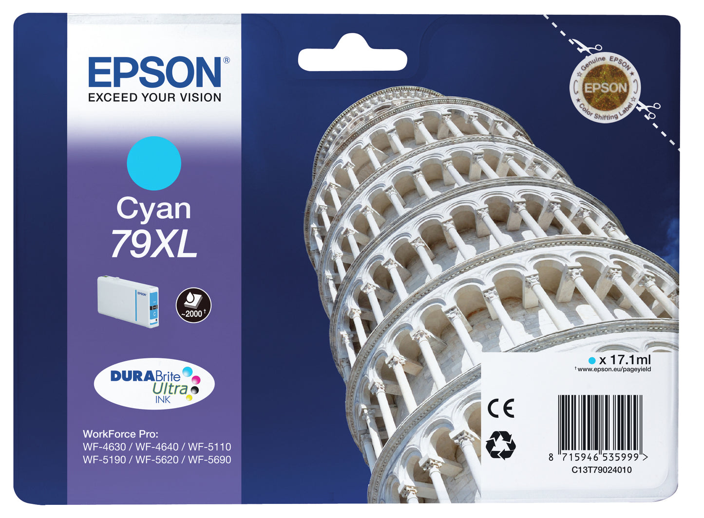 Epson Tower of Pisa Cartucho 79XL cian