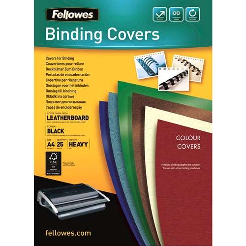 Fellowes - 5373802 cubierta A4 Papel Negro 25 pieza(s)