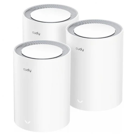 Cudy M1800 Pack de 3 Sistemas WiFi 6 Mesh AX1800 Dual Band - 1201Mbps en 5GHz, 574Mbps en 2,4GHz - 1x Puerto LAN 1000/100/10Mbps, 1x Puerto WAN 1000/100/10Mbps - 4 Antenas Internas 1 pieza(s)