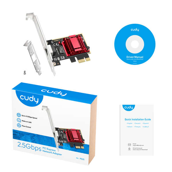 Cudy PE25 Adaptador de Red PCI-e 2.5Gbps - 1 Puerto RJ-45 1 pieza(s)