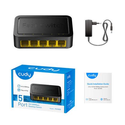 Cudy - FS105D switch Fast Ethernet (10/100) Negro