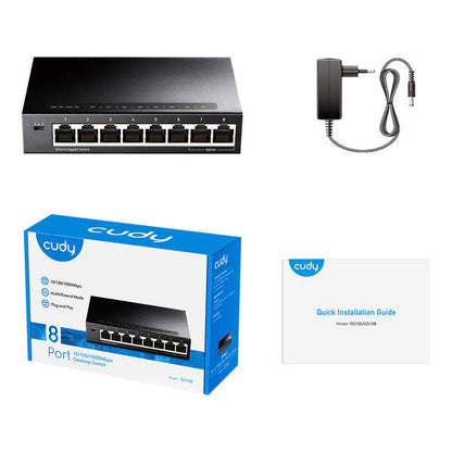 Cudy - GS108 switch Gigabit Ethernet (10/100/1000) Negro