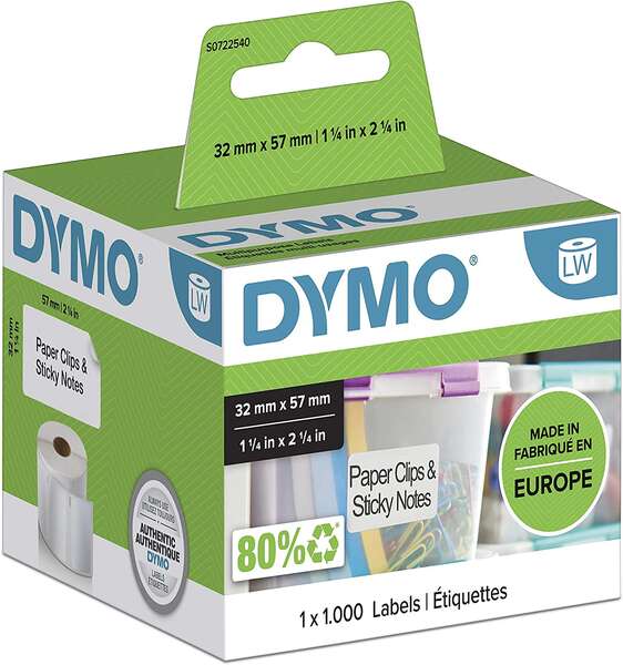 Dymo LW 11354 Etiquetas Originales Multiusos Autoadhesivas - 57x32mm - 1000 Unidades - S0722540 Tintasmurcia.com