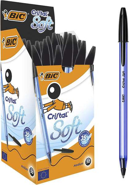 BIC - Cristal Soft Negro Bolígrafo Medio 50 pieza(s)