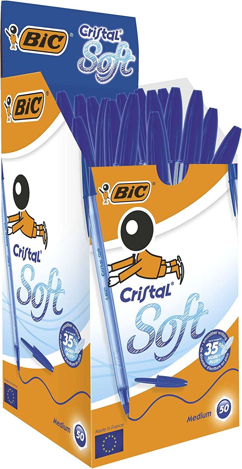 BIC - Cristal Soft Azul Bolígrafo Medio 50 pieza(s)