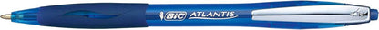 BIC - Atlantis Soft Azul Bolígrafo de punta retráctil con pulsador Medio 12 pieza(s)