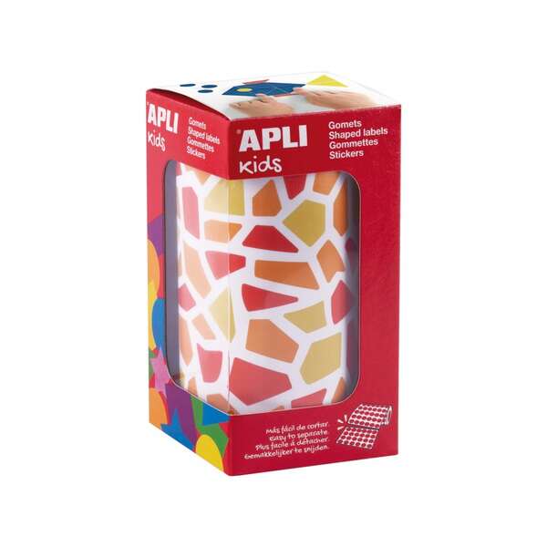 APLI - APLI GOMETS MOSAICOS REMOVIBLES 2460U 30 HOJAS TONOS ROJOS SURTIDOS