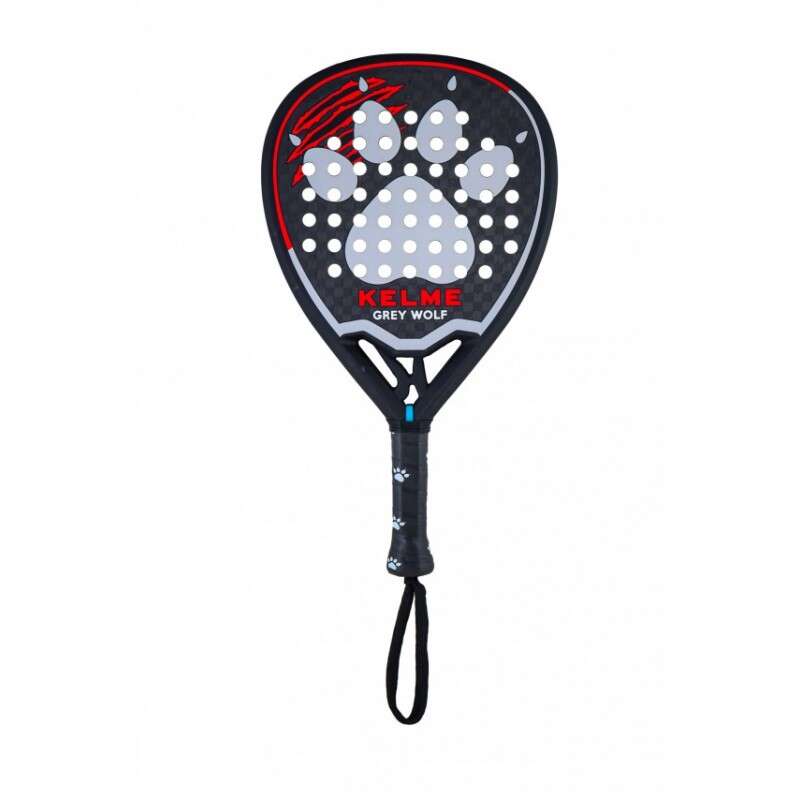 Kelme Grey Wolf Pala de Padel - Forma Hibrida Lagrima - Marco y Cara 100% Carbono - Nucleo Eva Extra Hard 1 pieza(s)