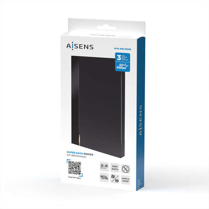 AISENS - Caja Externa 2 5? ASE-2524B 9.5mm SATA a USB 3.0/USB3.1 Gen1  Negra