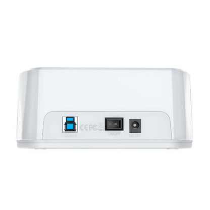 AISENS - Estacion de Docking de Doble Bahia ASDS-D02W SATA 2.5/3.5 a USB 3.0/3.1 Gen1  Clone  Blanca