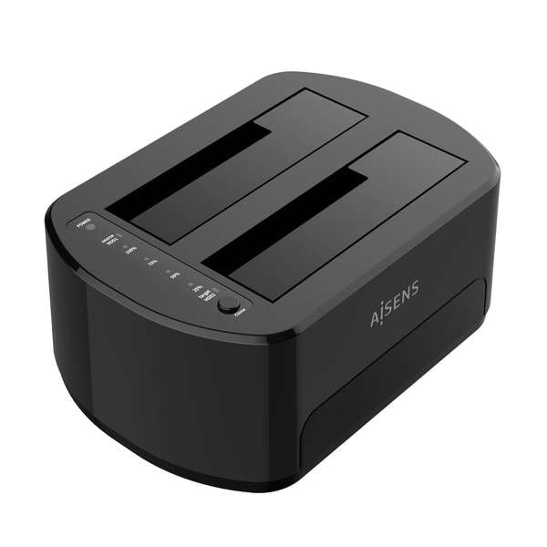 AISENS - Estacion de Docking de Doble Bahia ASDS-D03B SATA 2.5/3.5 a USB 3.0/3.1 Gen1  Clone  Negra