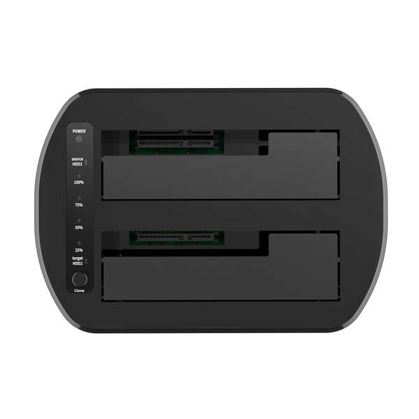 AISENS - Estacion de Docking de Doble Bahia ASDS-D03B SATA 2.5/3.5 a USB 3.0/3.1 Gen1  Clone  Negra