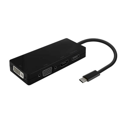 AISENS - Conversor USB-C A DP/DVI/HDMI/VGA  USB-C/M-DP/H-DVI/H-HDMI/H-Vga/H  Negro  15cm