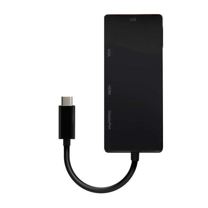 AISENS - Conversor USB-C A DP/DVI/HDMI/VGA  USB-C/M-DP/H-DVI/H-HDMI/H-Vga/H  Negro  15cm