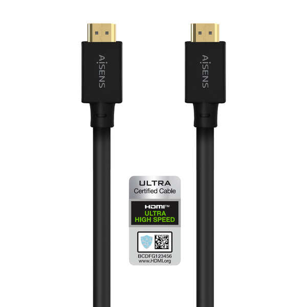 AISENS - Cable HDMI V2.1 Ultra Alta Velocidad / Hec 8K@60Hz 48Gbps  A/M-A/M  Negro  5.0M