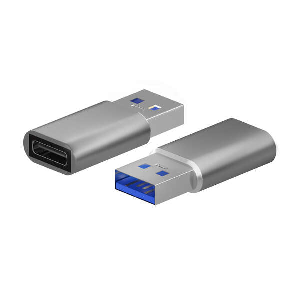 AISENS - Mini Adaptador USB 3.2 Gen2 / USB 2.0 3A  Tipo USB-C/H-A/M  Gris