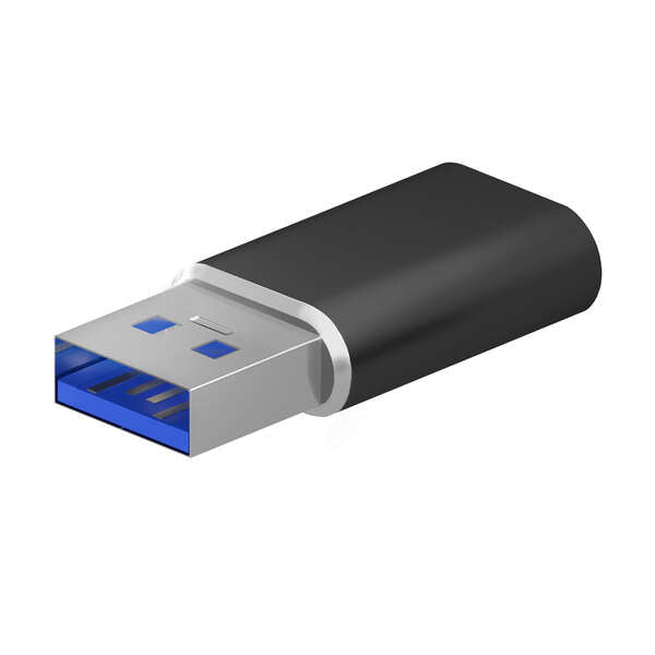 AISENS - Mini Adaptador USB 3.2 Gen2 / USB 2.0 3A  Tipo USB-C/H-A/M  Negro