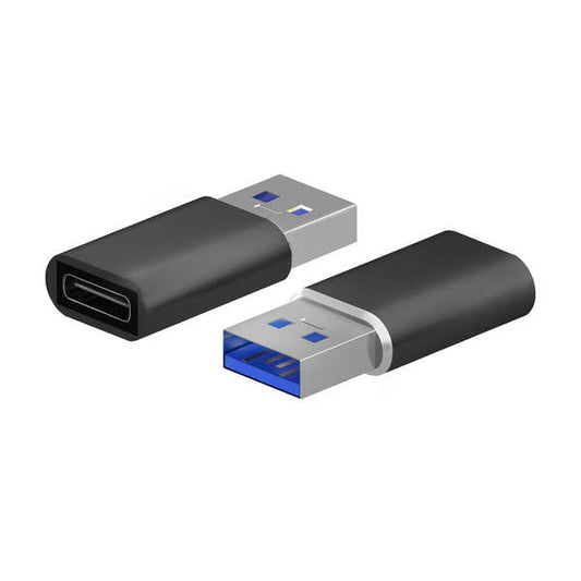 AISENS - Mini Adaptador USB 3.2 Gen2 / USB 2.0 3A  Tipo USB-C/H-A/M  Negro