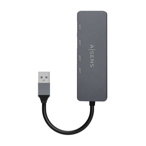 AISENS - Hub USB3.2 Gen1 5G USB-A  USB-A/M-2xUSB-C/H-2xUSB-A/H  Gris  15cm