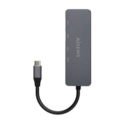 AISENS - Hub USB3.2 Gen1 5G USB-C  USB-C/M-2xUSB-C/H-2xUSB-A/H  Gris  15cm