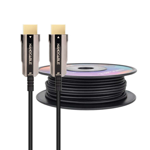 Nanocable - Cable HDMI V2.0 AOC 4K@60Hz 18Gbps A/M-A/M  Negro  40 m