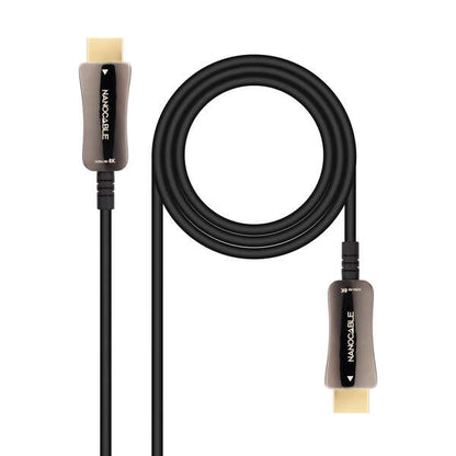 Nanocable - Cable HDMI V2.1 AOC 8K@60Hz 4K@120Hz 48Gbps A/M-A/M  Negro  10 m