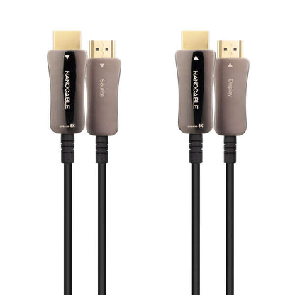 Nanocable Cable HDMI v2.1 AOC Macho a HDMI v2.1 Macho 60m - 8K@60Hz 4K@120Hz 48Gbps - Color Negro 1 pieza(s)