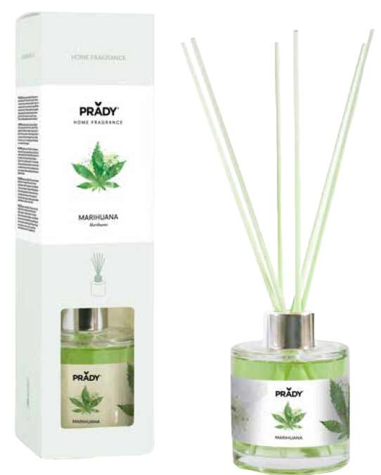 Prady Ambientador Premium Marihuana - Frasco de Cristal 130ml y Varitas Difusoras 1 pieza(s)