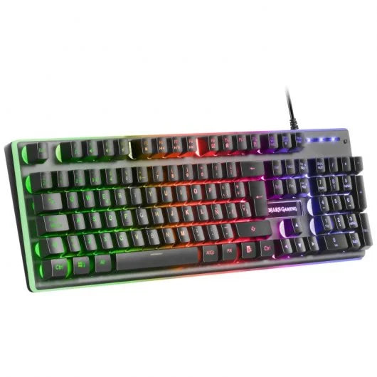 Mars Gaming MK220 Teclado Gaming USB - Tecnologia H-MECH de Pulsacion Hibrida - Iluminacion FRGB - Fabricado en Aluminio -  Antighosting - Cable de 1.50m 1 pieza(s)