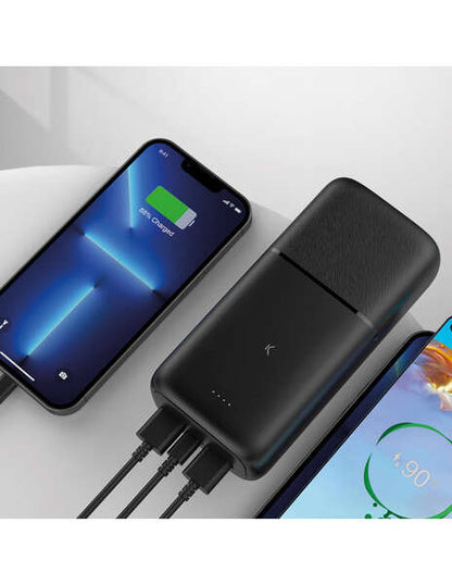 Ksix Supra Bateria Externa/Power Bank 30000mAh 20W PD - Carga Simultanea - 2x USB-A, 1x USB-C 1 pieza(s)