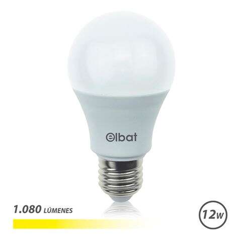 Elbat Bombilla LED A60 - 12W - 1080LM - E27 - Luz Calida - Color Blanco Calido 1 pieza(s)