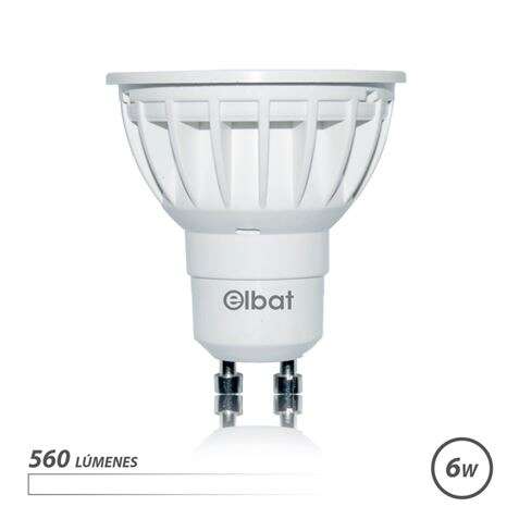 Elbat Bombilla LED GU10 6W 560LM Luz Blanca - Ahorro Energetico - Larga Duracion - Facil Instalacion - Color Blanco 1 pieza(s)