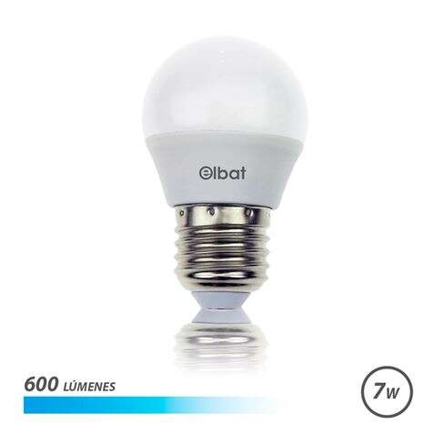 Elbat Bombilla LED G45 7W 600LM E27 Luz Fria - Ahorro de Energia - Larga Vida Util - Bajo Consumo - Color Blanco 1 pieza(s)