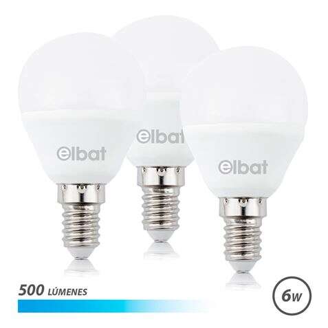 Elbat Pack de 3 Bombillas LED G45 de 6W - 500LM - Base E14 - Luz Fria 1 pieza(s)