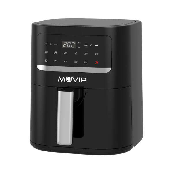 Muvip Freidora Aire Caliente 4.5L 1600W Pantalla Tactil - 10 Programas Preestablecidos - Cocina con 80% Menos Grasa - Olla Antiadherente - Temperatura Regulable 50-200ºC - Color Negro 1 pieza(s)