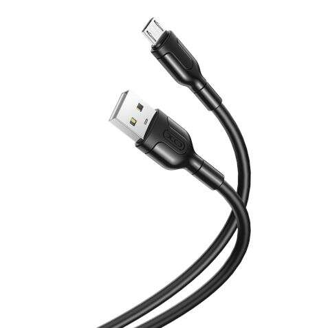 XO Cable de Carga y Transmision de Datos - Longitud 1m - Conector Micro USB - Silicona Suave y Duradera - Alta Velocidad 5V, 21A - Color Negro 1 pieza(s)