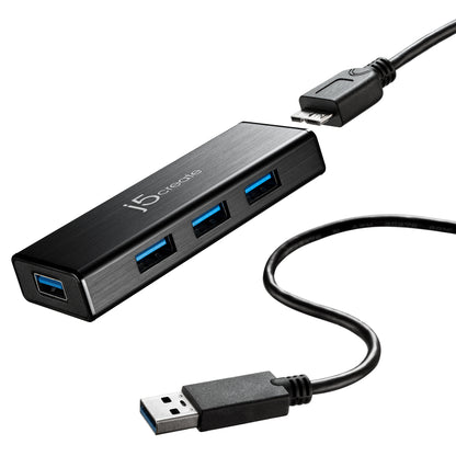 j5create - JUH340-N Mini HUB USB 3.0 de 4 puertos - UE/RU