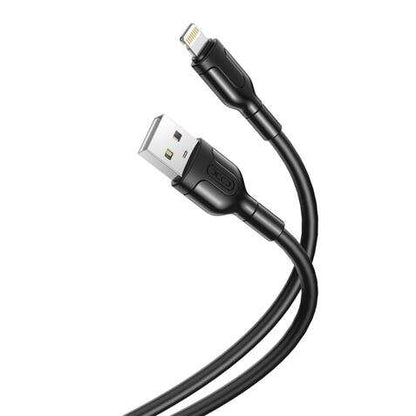 XO Cable de Conector Lightning - Longitud 1 Metro - Carga y Transmision de Datos de Alta Velocidad - 5V, 21A - Cable de Silicona Suave y Duradero - Tacto Confortable - Color Negro 1 pieza(s)