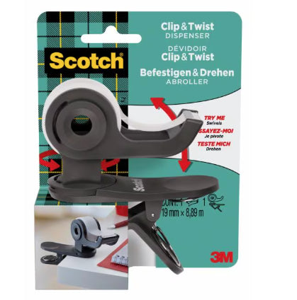 Scotch - C19-CLIP-CG-EMEA cinta adhesiva Metal  Plástico Gris