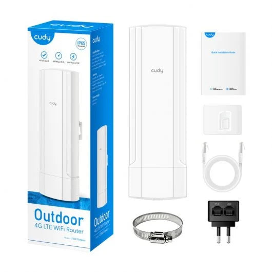 Cudy LT300 Outdoor Router WiFi 4G - Tasa de Transferencia de datos WLAN (max.) 300 Mbps - 1x Puertos Lan 10/100Mbps - 1 Antena Interna 1 pieza(s)