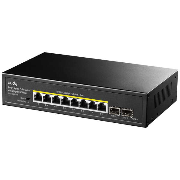 Cudy GS1008PS2 Switch Gigabit PoE+ de 8 Puertos con 2 Ranuras Gigabit SFP 1 pieza(s)