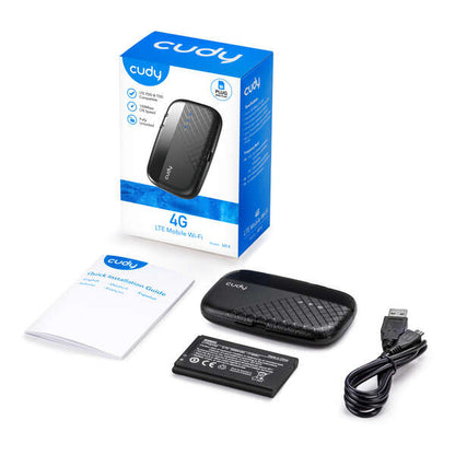 Cudy MF4 Router Inalambrico WiFi 4G LTE - Velocidades de Descarga hasta 150Mbps - Velocidad de Carga de 50Mbps - Bateria de 2000mAh para 5-6 Horas de Uso 1 pieza(s)